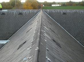 Leaking roof ridge