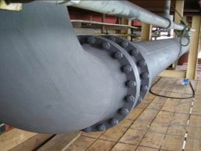 Hot pipework protected in-situ using Belzona 5851 (HA-Barrier)