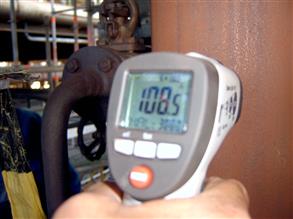 Temperature reading of the hot pipe